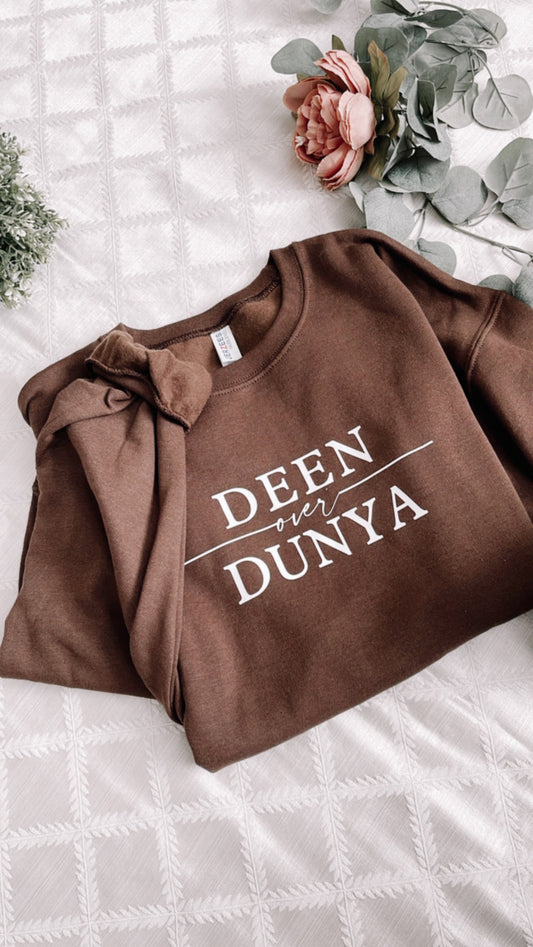 Brown Deen over Dunya Crewneck Sweatshirt